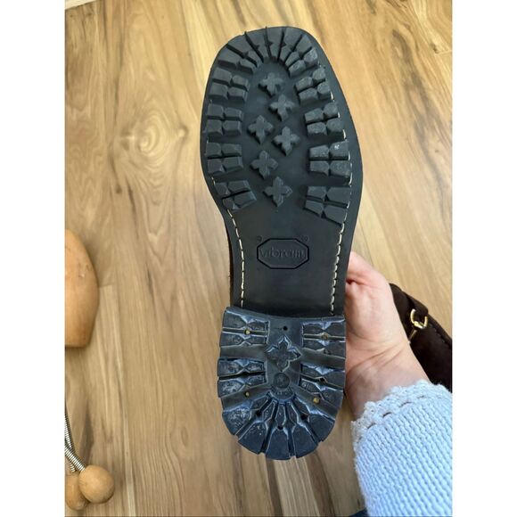 Gucci Mens Dark Brown Chocolate Suede Gold Horse-bit Buckle Loafers Size 10 - Picture 4 of 14